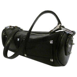 *Gianni Bini Black Leather Nickel Studded Clutch